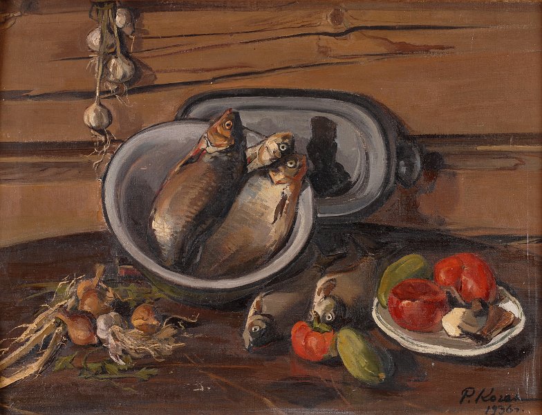 Still life with fish 1936 oil on canvas 50x78